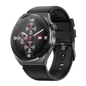 KT62 Smart Watch - 1.36" TFT, Bluetooth Call, Blood Oxygen, Black Strap - 1