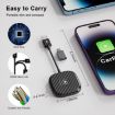 USB & USB-C Wired to Wireless CarPlay Adapter for iPhone - Black - 6
