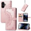 Ulefone Note 16 Pro Rose Gold Mandala Flower Leather Phone Case - 1