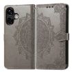 Ulefone Note 16 Pro Grey Mandala Flower Embossed Leather Case - 2