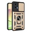 Motorola Moto G04/G24 Gold TPU+PC Phone Case with Sliding Camera Cover - 1