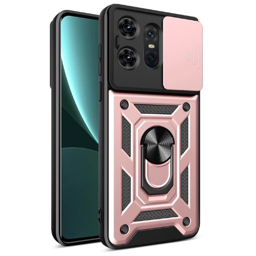 Motorola Edge 50 Pro Rose Gold TPU+PC Case with Sliding Camera Cover - 1