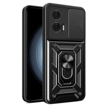 Motorola Edge 50 Fusion Black TPU+PC Case with Sliding Camera Cover - 1