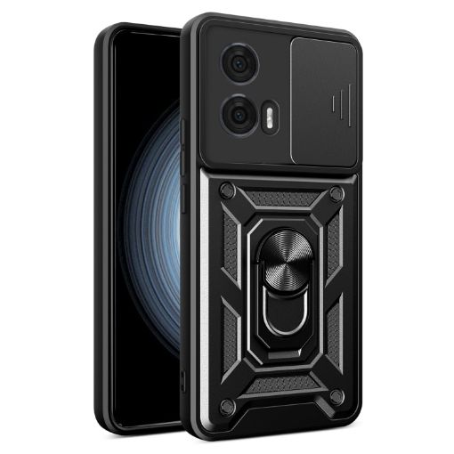 Motorola Edge 50 Fusion Black TPU+PC Case with Sliding Camera Cover - 1