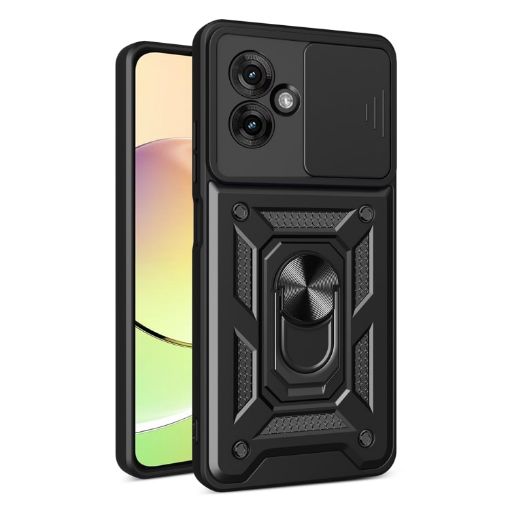 Motorola Moto G55 Phone Case Black - Sliding Camera Cover TPU+PC Design - 1