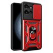 Motorola Edge 50 5G Red Phone Case with Sliding Camera Cover TPU+PC - 1