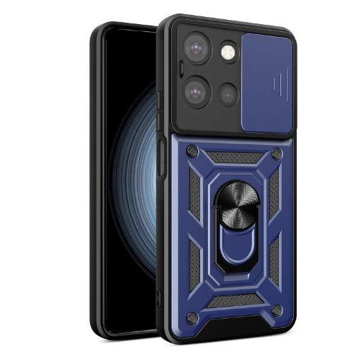 Moto G 2025 Blue TPU+PC Case with Sliding Camera Cover - 1