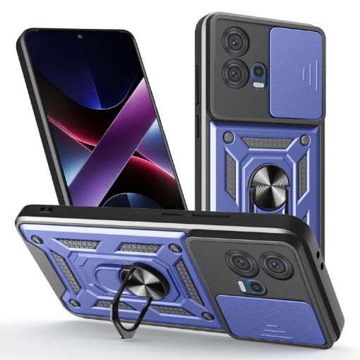 Motorola Edge 30 Fusion Blue TPU+PC Case with Sliding Camera Cover - 1