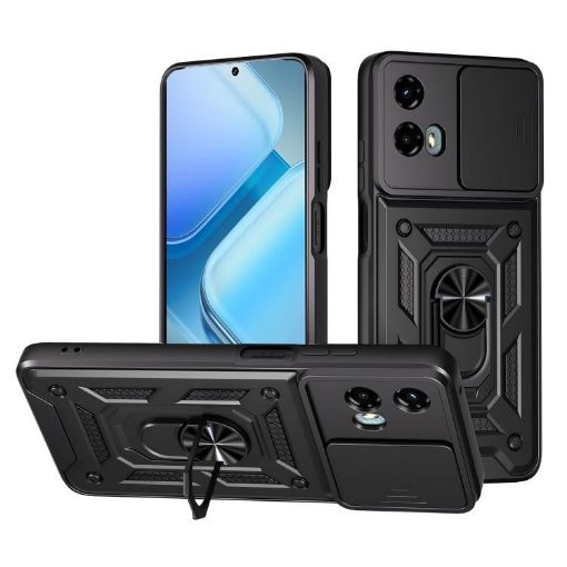 Motorola Moto G 5G 2024 Case with Sliding Camera Cover - Black TPU+PC - 1