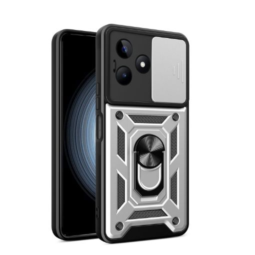 Realme C53/Narzo N53 4G Silver Sliding Camera Cover TPU Hybrid Case - 1