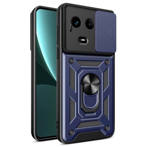Realme Narzo 60x 5G Blue TPU Hybrid PC Case with Sliding Camera Cover - 1