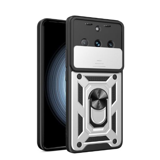 Realme 11 Pro 5G/11 Pro+ Silver TPU Hybrid PC Case with Camera Cover - 1