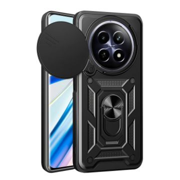 Realme 12 5G Global Phone Case - Black Sliding Camera Cover TPU Hybrid - 1
