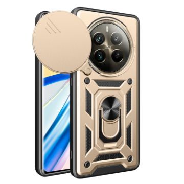 Realme 12 Pro/12 Pro+ 5G Gold TPU Hybrid PC Case with Camera Cover - 1
