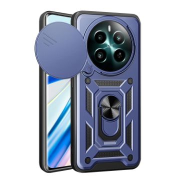 Realme 12+ 5G Blue TPU Hybrid PC Case with Sliding Camera Cover - 1
