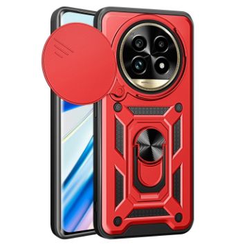 Realme 13 Pro/13 Pro+ 5G Red TPU Hybrid PC Case with Sliding Camera Cover - 1