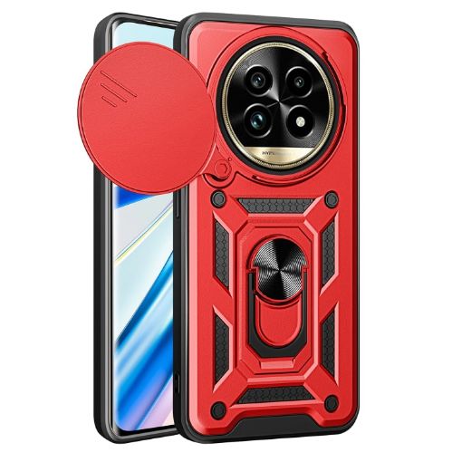 Realme 13 Pro/13 Pro+ 5G Red TPU Hybrid PC Case with Sliding Camera Cover - 1