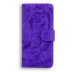Tecno Spark 30 4G Flip Leather Case - Tiger Embossing Pattern, Purple - 3