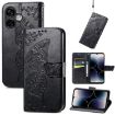 Ulefone Note 16 Pro Black Leather Case - Butterfly Love Flower Design - 1