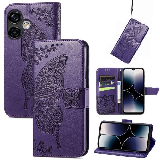 Ulefone Note 16 Pro Dark Purple Embossed Leather Phone Case Cover - 1