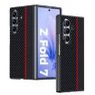 Samsung Galaxy Z Fold7 Ultra-thin Carbon Fiber Texture Case (Black Red) - 1