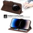 Xiaomi 14 Ultra Brown Embossed Flowers Wallet Leather Phone Case - 4