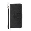 Xiaomi 14 Ultra Black Embossed Flowers Wallet Leather Phone Case - 2