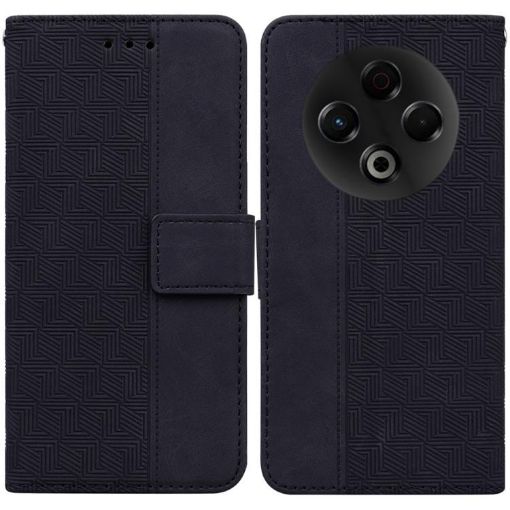 Tecno Spark 30 4G Black Geometric Embossed Leather Phone Case - 1