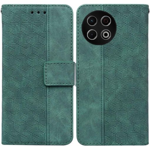 Tecno Spark 30 Pro Green Geometric Embossed Leather Phone Case - 1