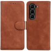 Infinix Hot 50 Pro 4G Brown Leather Flip Phone Case - Skin Feel - 1