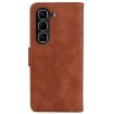 Infinix Hot 50 Pro 4G Brown Leather Flip Phone Case - Skin Feel - 3