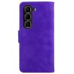 Infinix Hot 50 Pro+ 4G Purple Leather Flip Case - Skin Feel Cover - 3