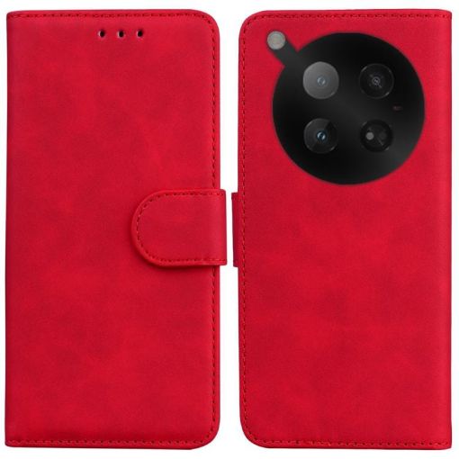 Infinix Zero 40 4G/5G Red Leather Flip Case - Skin Feel Pure Color - 1