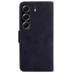 Tecno Camon 40 Black Leather Flip Case - Skin Feel Pure Color - 3