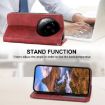 Xiaomi 14 Ultra Red Magnetic Leather Phone Case - Cubic Grid Calf Texture - 5