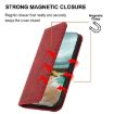 Xiaomi 14 Ultra Red Magnetic Leather Phone Case - Cubic Grid Calf Texture - 6