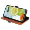 Vivo X200s 5G Leather Phone Case - Dark Brown & Gold Contrast - 4