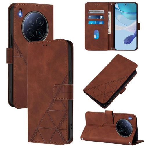 Tecno Camon 40 Premier Brown 3D Embossed Flip Leather Phone Case - 1