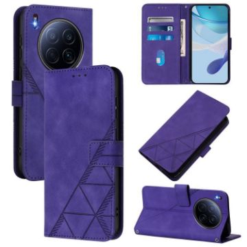 Tecno Camon 40 Premier Purple 3D Embossed Flip Leather Phone Case - 1