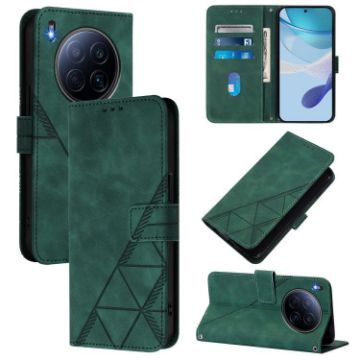 Tecno Camon 40 Premier Dark Green 3D Embossed Leather Flip Case - 1