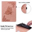 Samsung Galaxy Tab 9+ Rose Gold Butterfly Flower Leather Case - 6