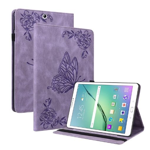 Samsung Galaxy Tab S2 9.7 T810 T815 Purple Butterfly Flower Case - 1