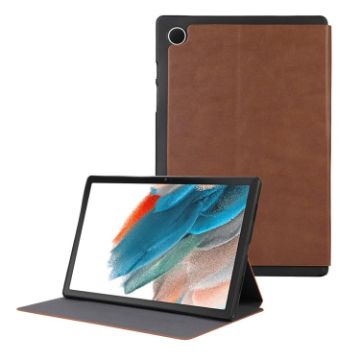 Samsung Galaxy Tab A8 Brown TPU Flip Leather Case - Protective Cover - 1