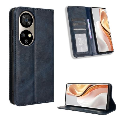 Ulefone Note 17 Pro Blue Leather Phone Case with Magnetic Buckle Retro Design - 1