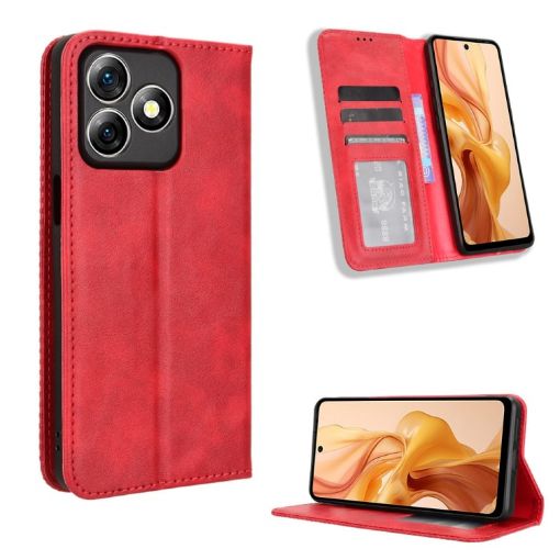 Ulefone Note 18 Ultra Red Leather Phone Case with Magnetic Buckle - 1