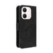 OPPO A5x Leather Phone Case Black - Calf Texture, Card Slots, 4G/5G Global - 3