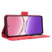 OPPO A5x 4G/5G Leather Phone Case Red - Card Slots, Calf Texture - 7