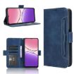 OPPO A5x 4G/5G Leather Phone Case Blue - Calf Texture & Card Slots - 1