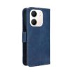 OPPO A5x 4G/5G Leather Phone Case Blue - Calf Texture & Card Slots - 3