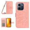 OPPO A5x 4G/5G Sun Flower Embossed Flip Leather Case with Lanyard Pink - 1